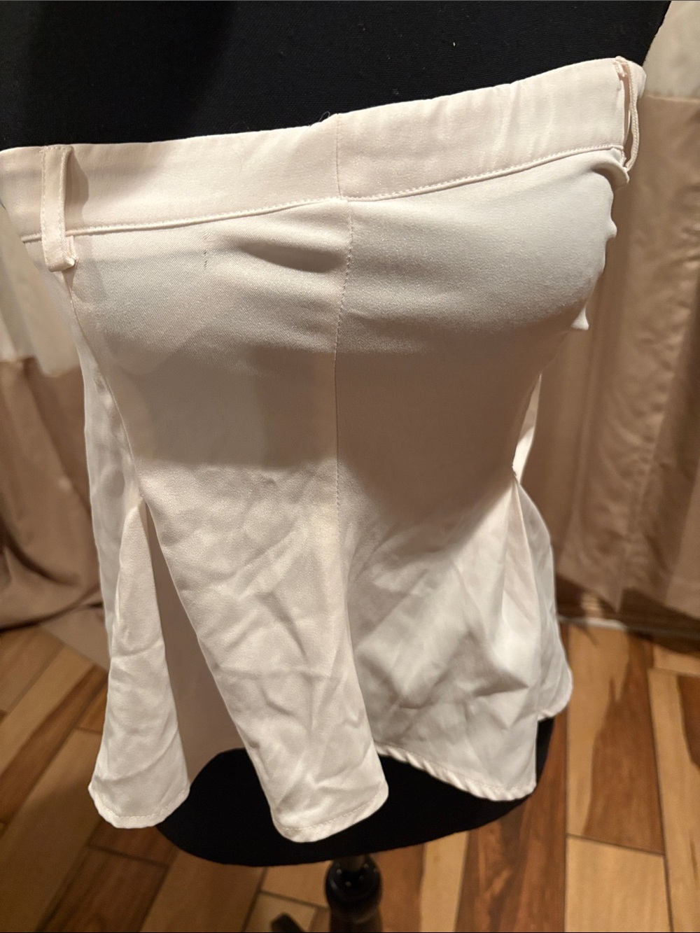 SHEIN White Strapless Peplum Camisole